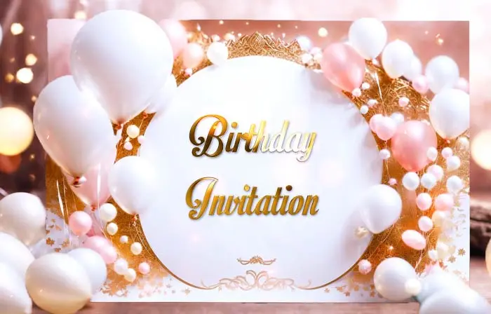 Golden 3D Birthday Party Invitation Slideshow Template